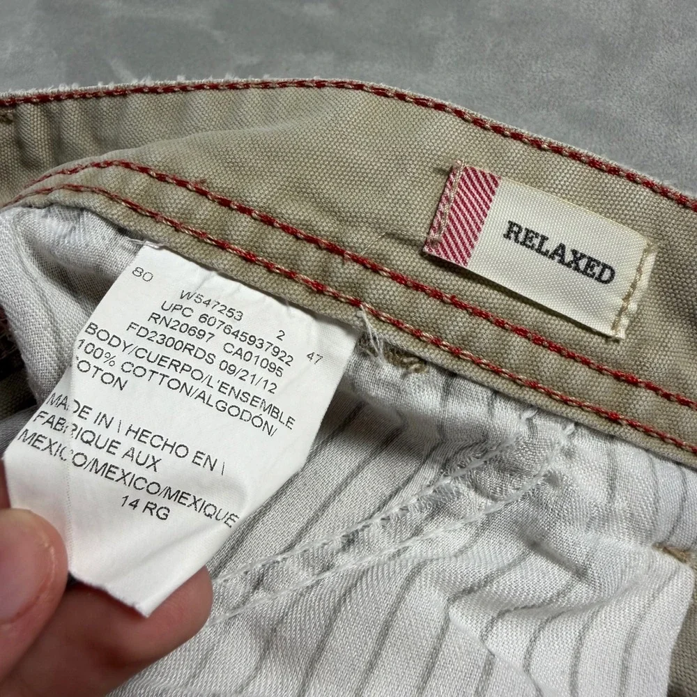 Y2K Mens Dickies Relaxed Fit Carpenter Workwear Pants Tan 30x28
